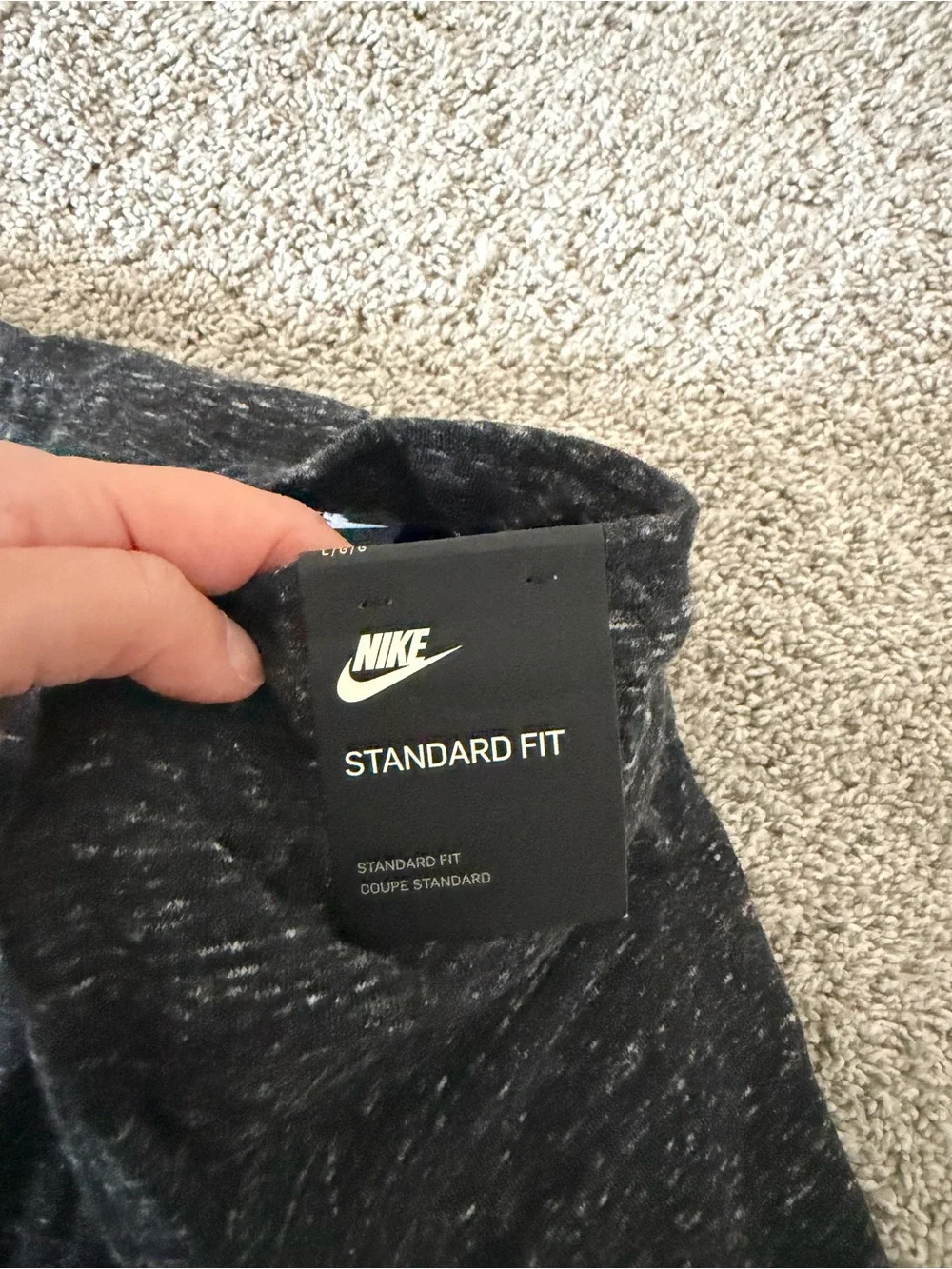Nike Women's Black Speckled Jogger Pants with White Logo